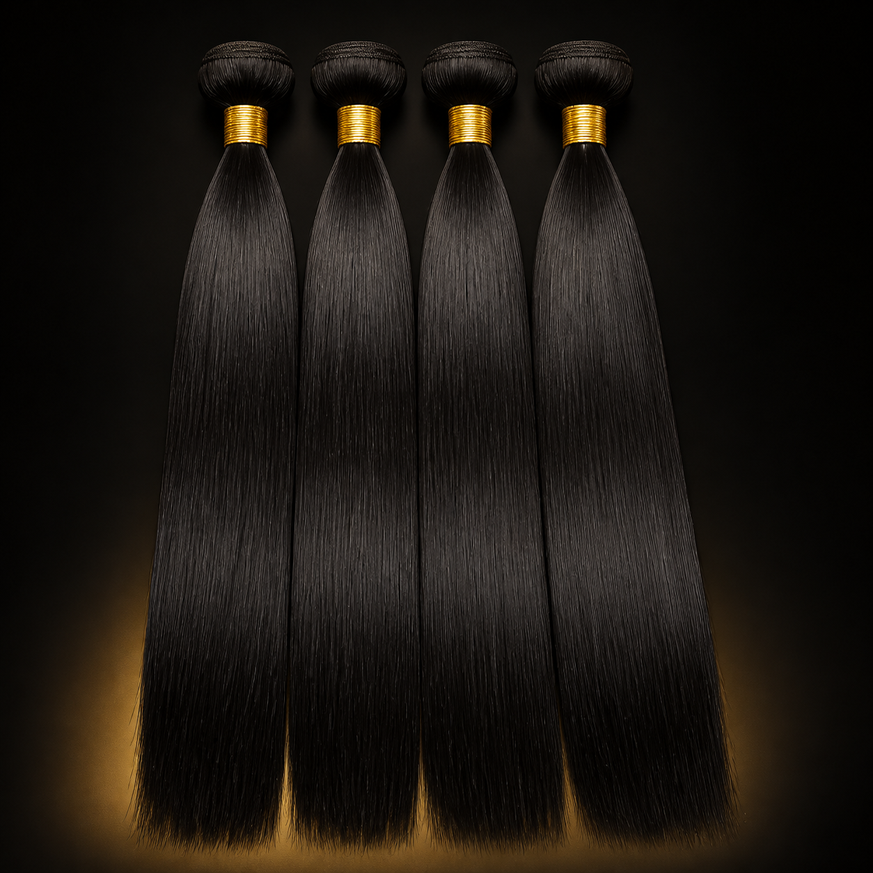 Raw straight hair bundles